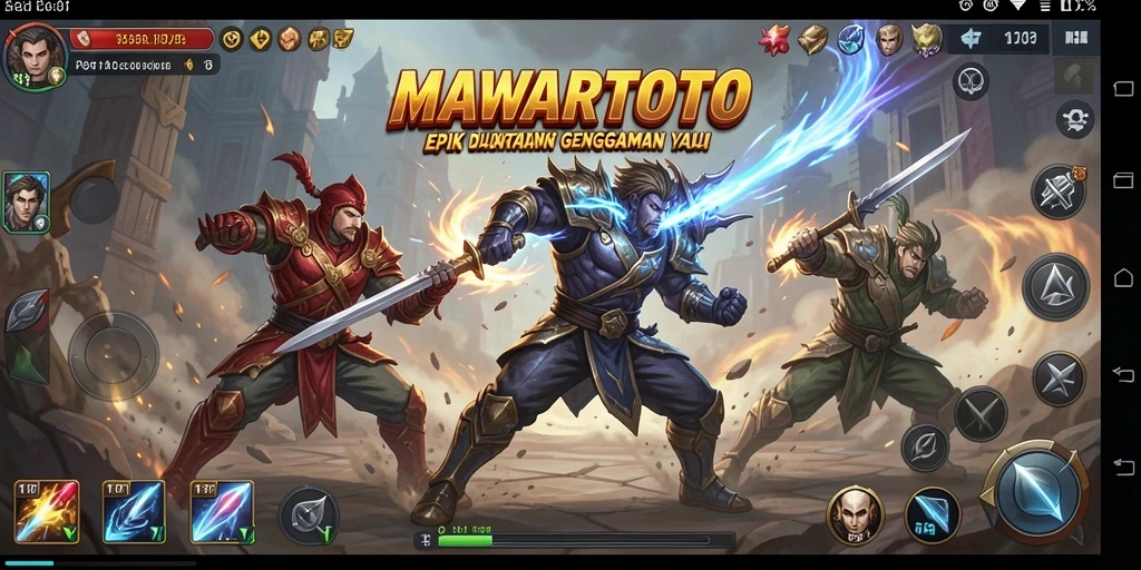 Tampilan gameplay pertarungan seru di MAWARTOTO.